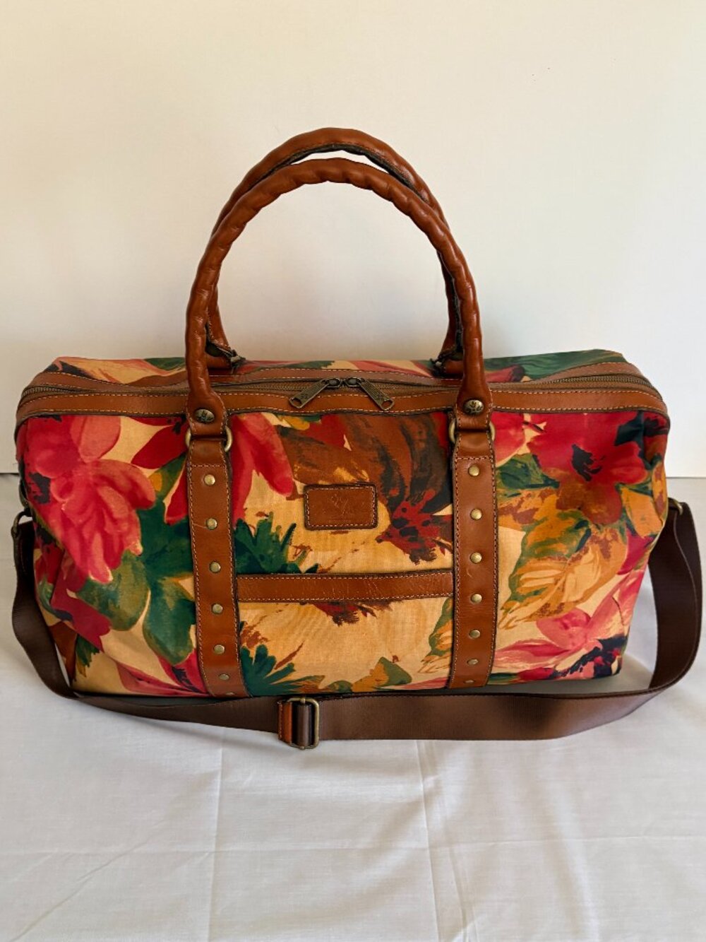 Patricia Nash Milano Weekender Coated Floral Print Fall Duffel Bag